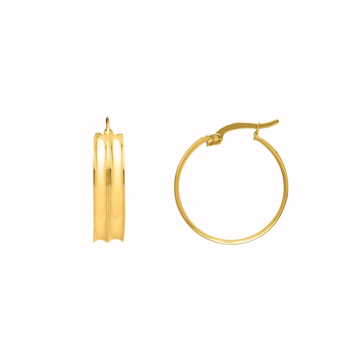 Large Concave Hoop Earrings in 14K Yellow Gold RCJ Earrings  CELESTIA LUXE JEWELLERS