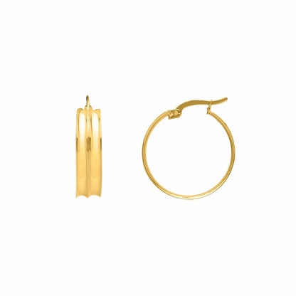 Large Concave Hoop Earrings in 14K Yellow Gold RCJ Earrings  CELESTIA LUXE JEWELLERS
