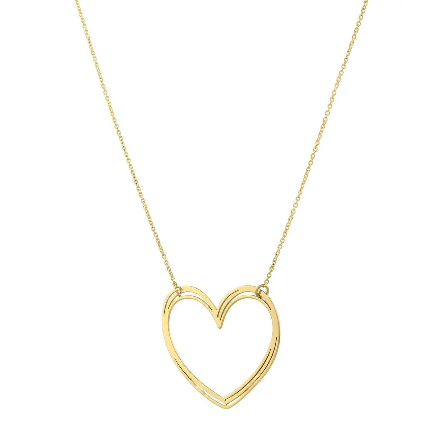 Large Open Heart Necklace in 14K Yellow Gold RCJ Necklaces  CELESTIA LUXE JEWELLERS