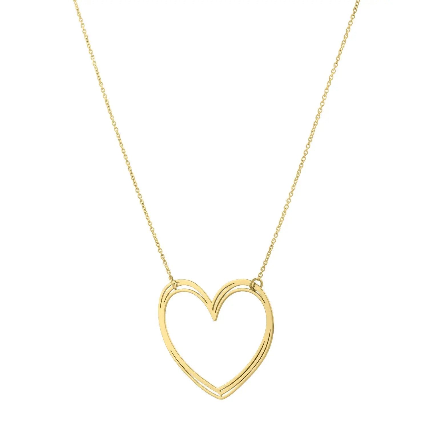Large Open Heart Necklace in 14K Yellow Gold RCJ Necklaces  CELESTIA LUXE JEWELLERS