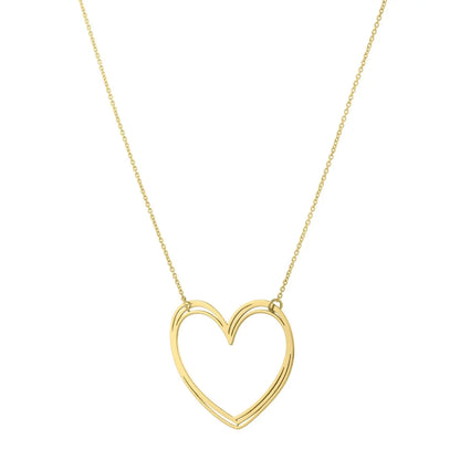 Large Open Heart Necklace in 14K Yellow Gold RCJ Necklaces  CELESTIA LUXE JEWELLERS