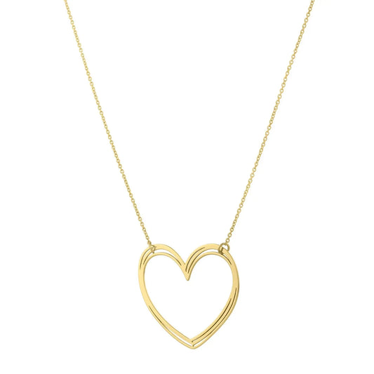 Large Open Heart Necklace in 14K Yellow Gold RCJ Necklaces  CELESTIA LUXE JEWELLERS