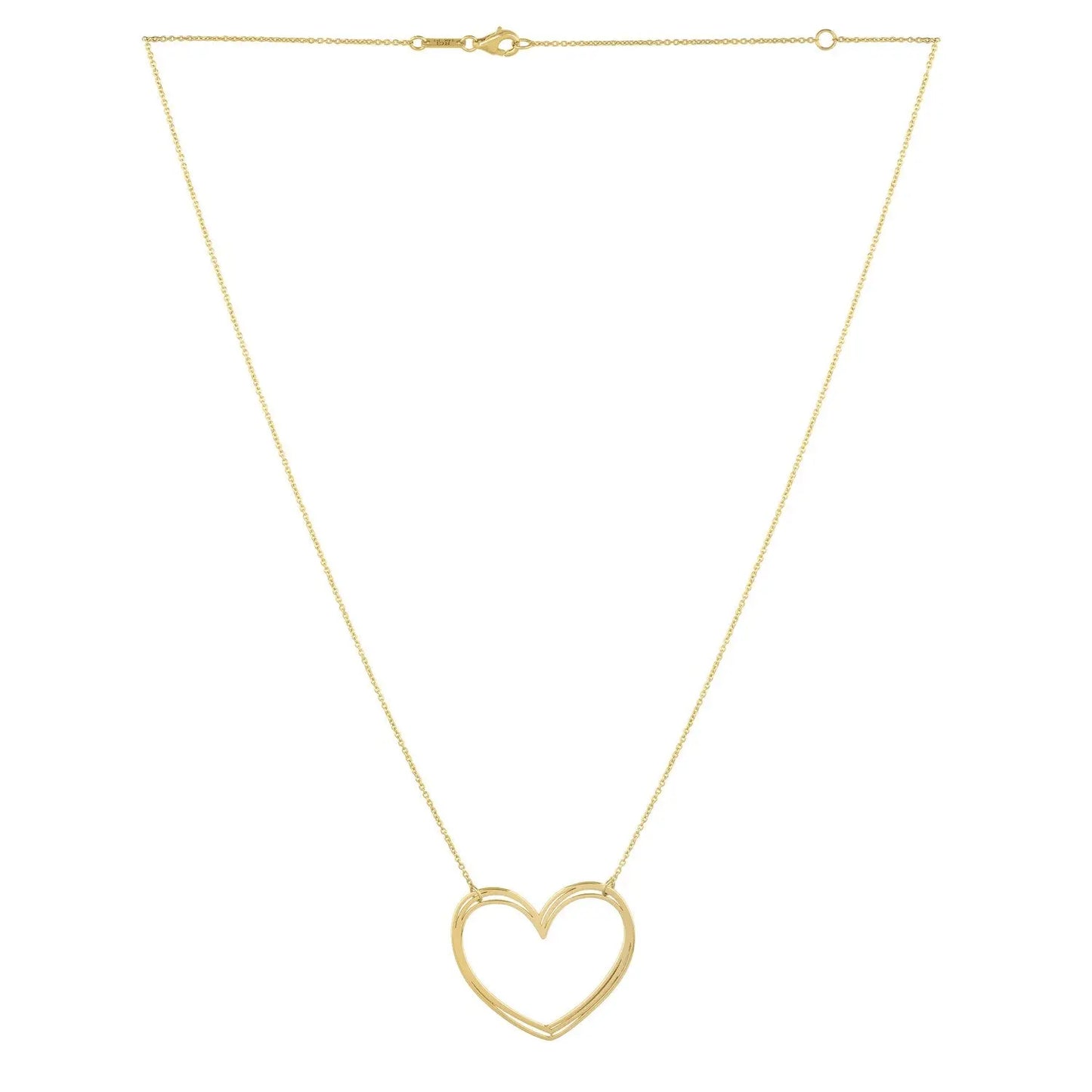 Large Open Heart Necklace in 14K Yellow Gold RCJ Necklaces  CELESTIA LUXE JEWELLERS