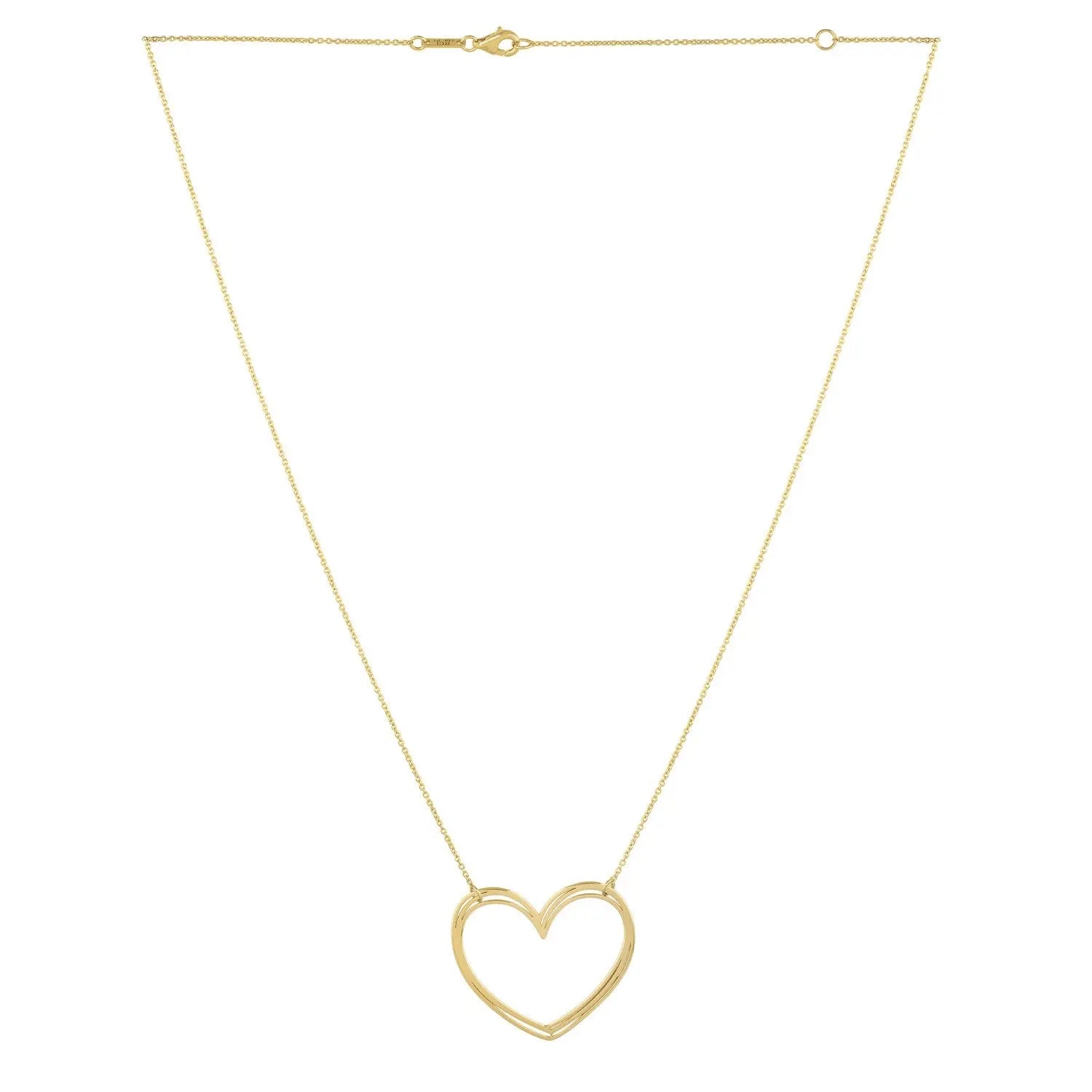 Large Open Heart Necklace in 14K Yellow Gold RCJ Necklaces  CELESTIA LUXE JEWELLERS