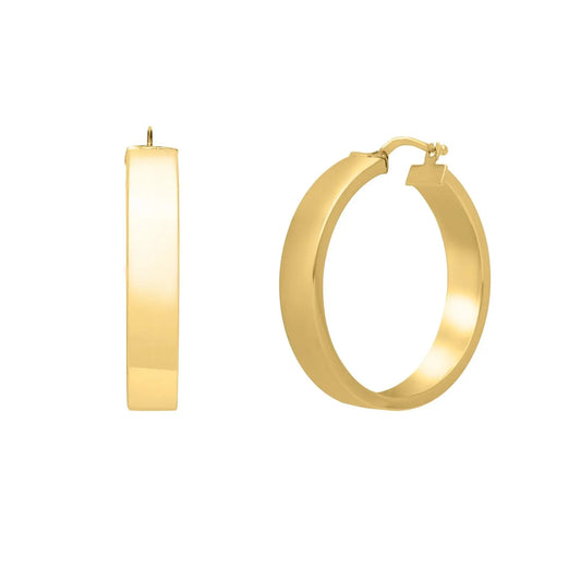 Large Tube Shaped Hoop Earrings in 14K Yellow Gold RCJ Earrings  CELESTIA LUXE JEWELLERS