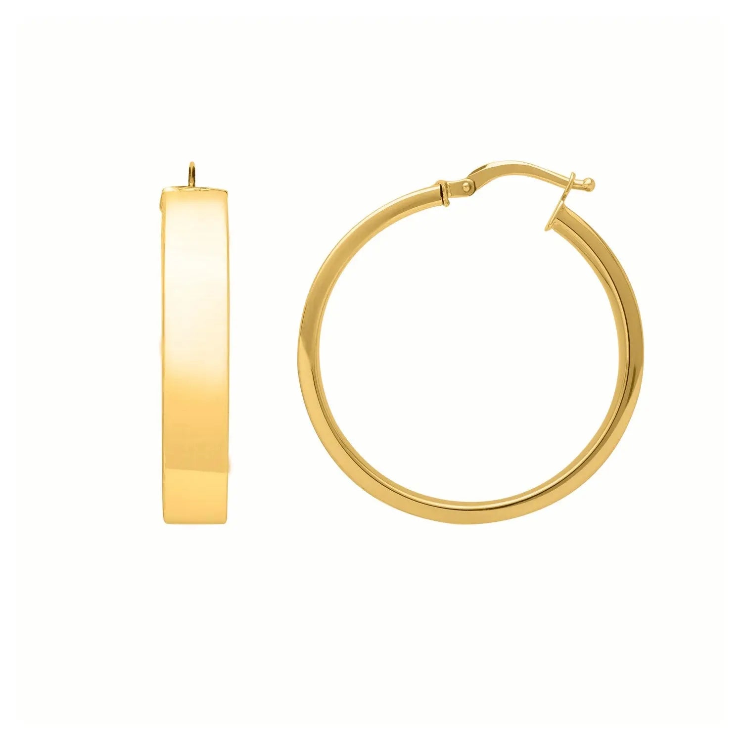 Large Tube Shaped Hoop Earrings in 14K Yellow Gold RCJ Earrings  CELESTIA LUXE JEWELLERS