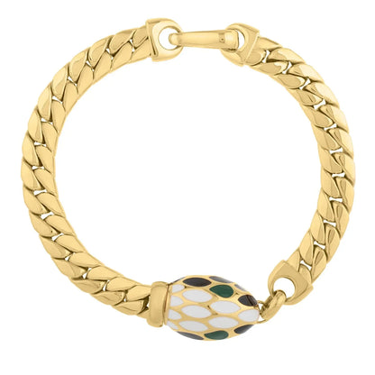 Le Serpent Curb Link Bracelet in 14K Yellow Gold (7.00 mm) RCJ Bracelets  CELESTIA LUXE JEWELLERS