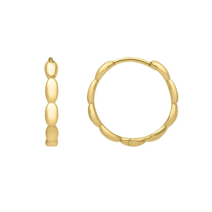 Medium Rice Hoop Earrings in 14K Yellow Gold RCJ Earrings  CELESTIA LUXE JEWELLERS