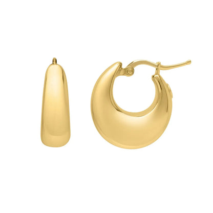 Medium Tapered Hoop Earrings in 14K Yellow Gold RCJ Earrings  CELESTIA LUXE JEWELLERS
