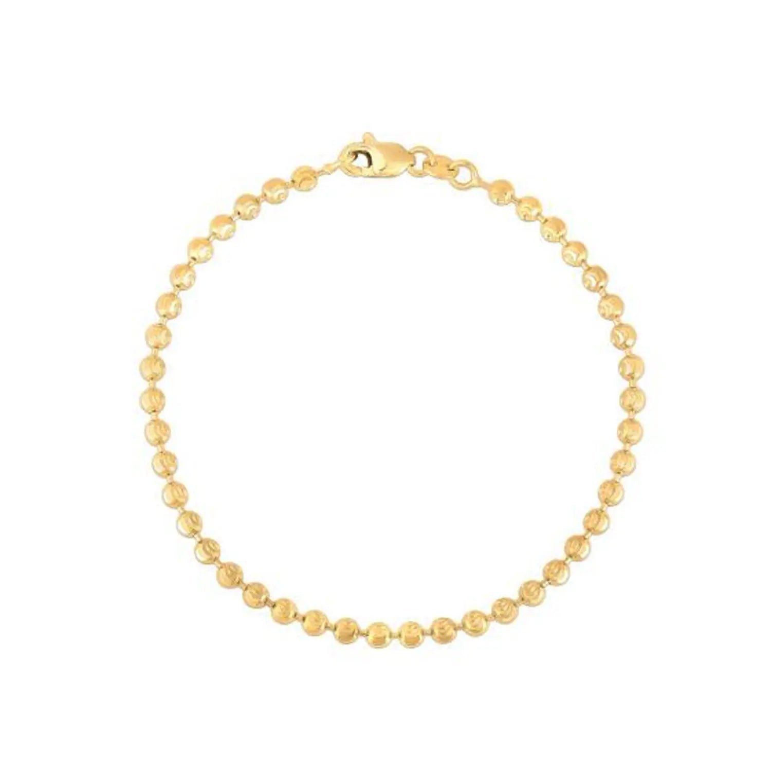 Moon Cut Bead Chain Bracelet in 14k Yellow Gold  (3.00 mm) RCJ Bracelets  CELESTIA LUXE JEWELLERS