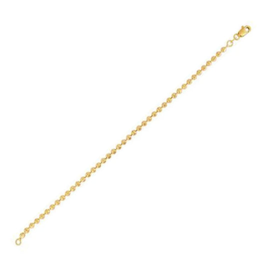Moon Cut Bead Chain in 14k Yellow Gold (3.00 mm) RCJ Chains  CELESTIA LUXE JEWELLERS