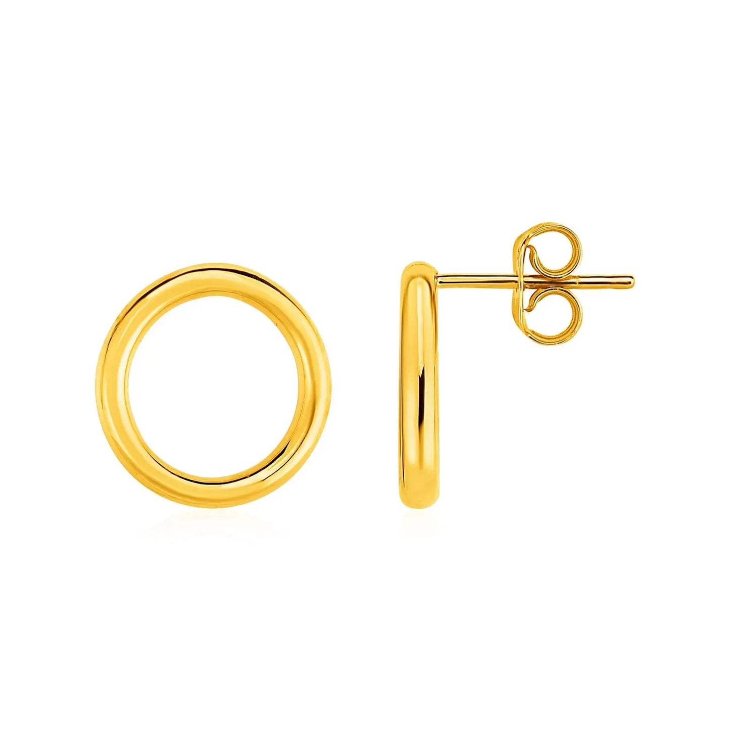 Open Circle Post Earrings in 14k Yellow Gold RCJ Earrings  CELESTIA LUXE JEWELLERS
