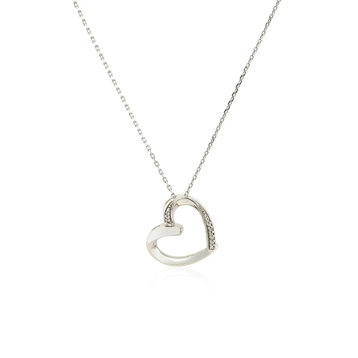 Open Heart Pendant with Diamonds in Sterling Silver RCJ Pendants  CELESTIA LUXE JEWELLERS