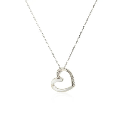 Open Heart Pendant with Diamonds in Sterling Silver RCJ Pendants  CELESTIA LUXE JEWELLERS