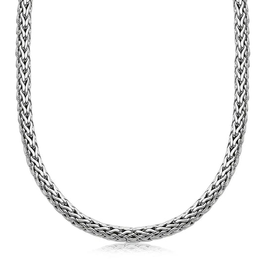 Oxidized Sterling Silver Wheat Style Chain Men's Necklace RCJ Necklaces  CELESTIA LUXE JEWELLERS