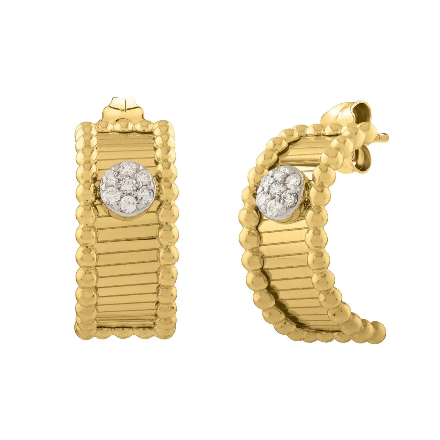 Pallina Half Moon Earrings in 14K Yellow Gold RCJ Earrings  CELESTIA LUXE JEWELLERS