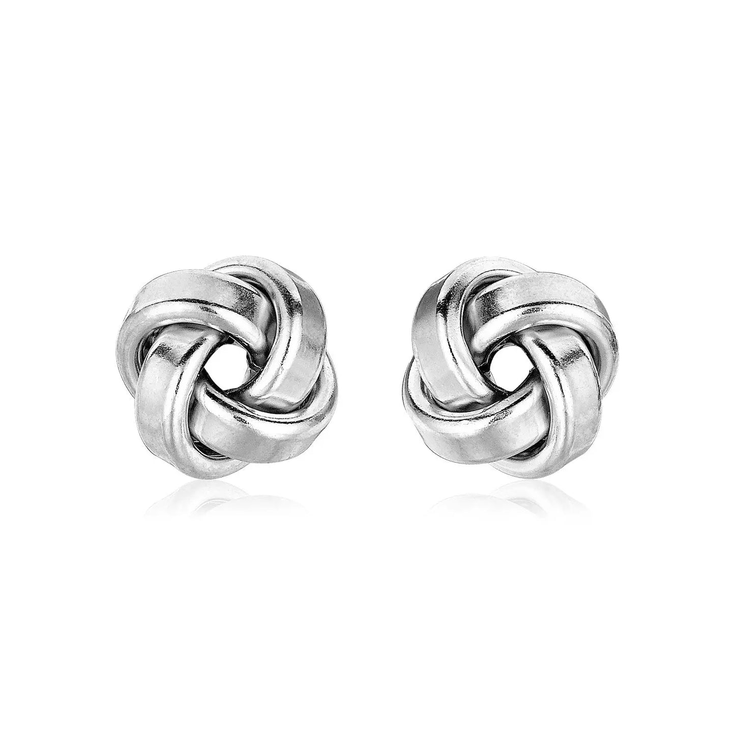 Petite Sterling Silver Polished Love Knot Earrings(9mm) RCJ Earrings  CELESTIA LUXE JEWELLERS