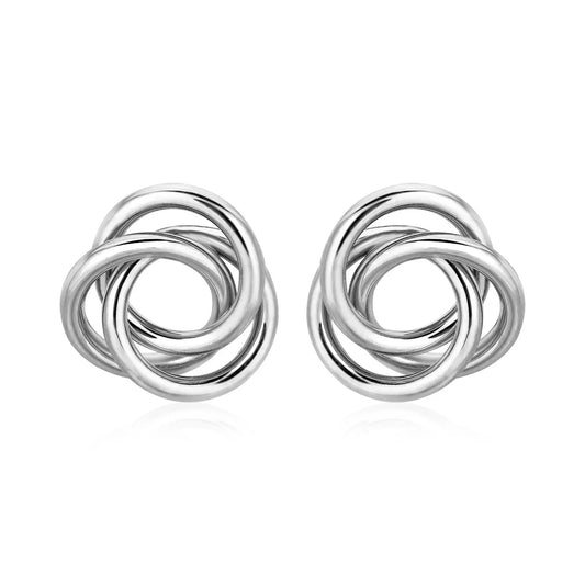 Polished Open Love Knot Earrings in Sterling Silver RCJ Earrings  CELESTIA LUXE JEWELLERS