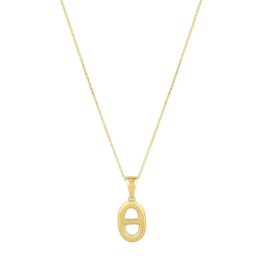 Polished Puff Mariner Link Necklace in 14K Yellow Gold RCJ Necklaces  CELESTIA LUXE JEWELLERS
