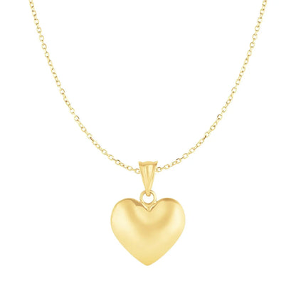 Puffed Heart Pendant in 10k Yellow Gold RCJ Pendants  CELESTIA LUXE JEWELLERS
