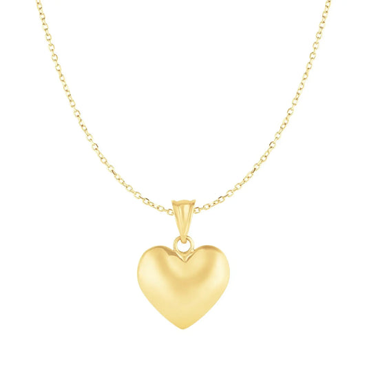 Puffed Heart Pendant in 10k Yellow Gold RCJ Pendants  CELESTIA LUXE JEWELLERS