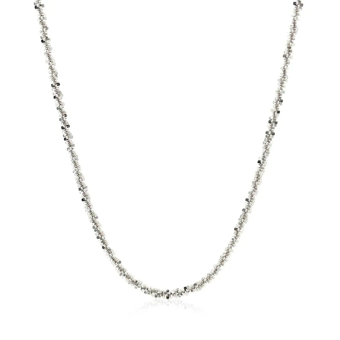 Rhodium Plated 2.2mm Sterling Silver Sparkle Style Chain (2.20 mm) RCJ Chains  CELESTIA LUXE JEWELLERS