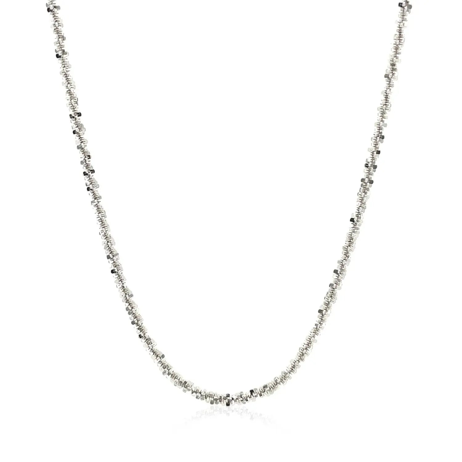Rhodium Plated 2.2mm Sterling Silver Sparkle Style Chain (2.20 mm) RCJ Chains  CELESTIA LUXE JEWELLERS