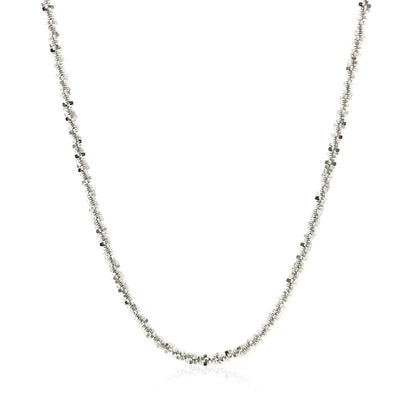 Rhodium Plated 2.2mm Sterling Silver Sparkle Style Chain (2.20 mm) RCJ Chains  CELESTIA LUXE JEWELLERS