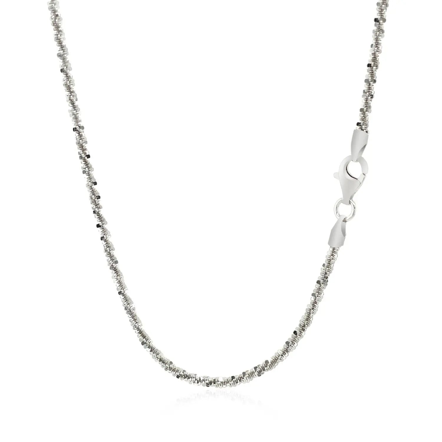 Rhodium Plated 2.2mm Sterling Silver Sparkle Style Chain (2.20 mm) RCJ Chains  CELESTIA LUXE JEWELLERS