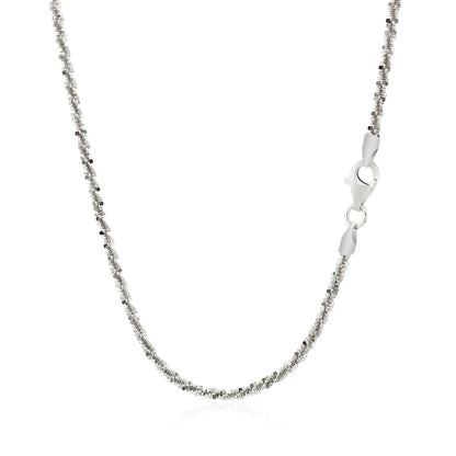 Rhodium Plated 2.2mm Sterling Silver Sparkle Style Chain (2.20 mm) RCJ Chains  CELESTIA LUXE JEWELLERS