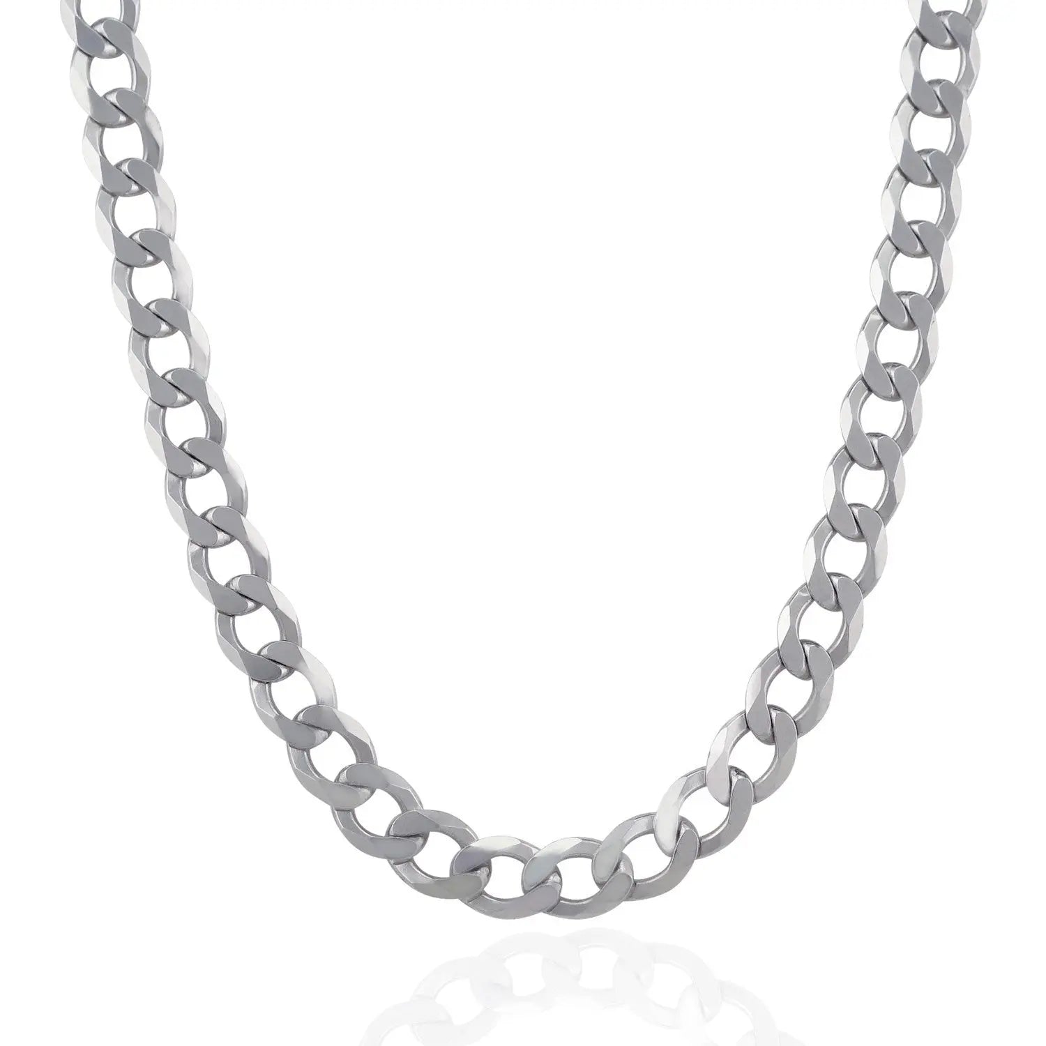 Rhodium Plated Sterling Silver Curb Style Chain (13.60 mm) RCJ Chains  CELESTIA LUXE JEWELLERS
