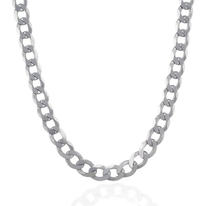 Rhodium Plated Sterling Silver Curb Style Chain (13.60 mm) RCJ Chains  CELESTIA LUXE JEWELLERS