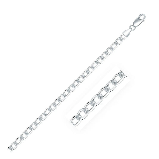 Rhodium Plated Sterling Silver Curb Style Chain (4.70 mm) RCJ Chains  CELESTIA LUXE JEWELLERS