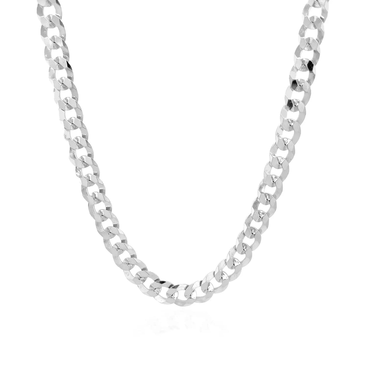 Rhodium Plated Sterling Silver Curb Style Chain (5.50 mm) RCJ Chains  CELESTIA LUXE JEWELLERS
