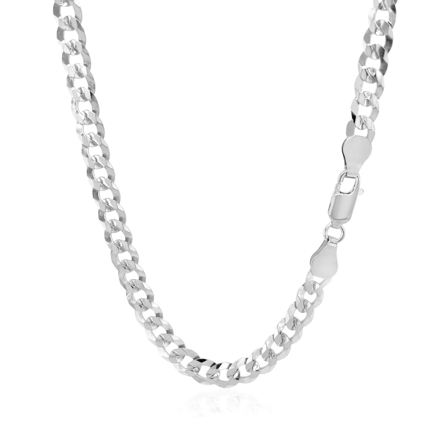 Rhodium Plated Sterling Silver Curb Style Chain (5.50 mm) RCJ Chains  CELESTIA LUXE JEWELLERS