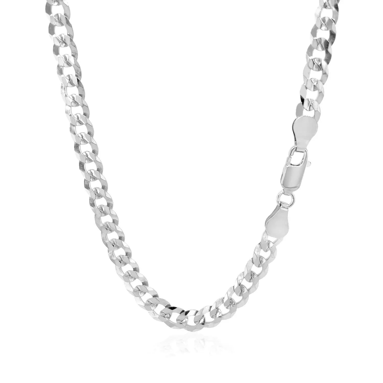 Rhodium Plated Sterling Silver Curb Style Chain (5.50 mm) RCJ Chains  CELESTIA LUXE JEWELLERS