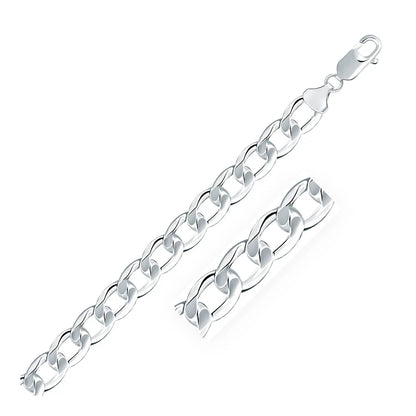 Rhodium Plated Sterling Silver Curb Style Chain (8.40 mm) RCJ Chains  CELESTIA LUXE JEWELLERS