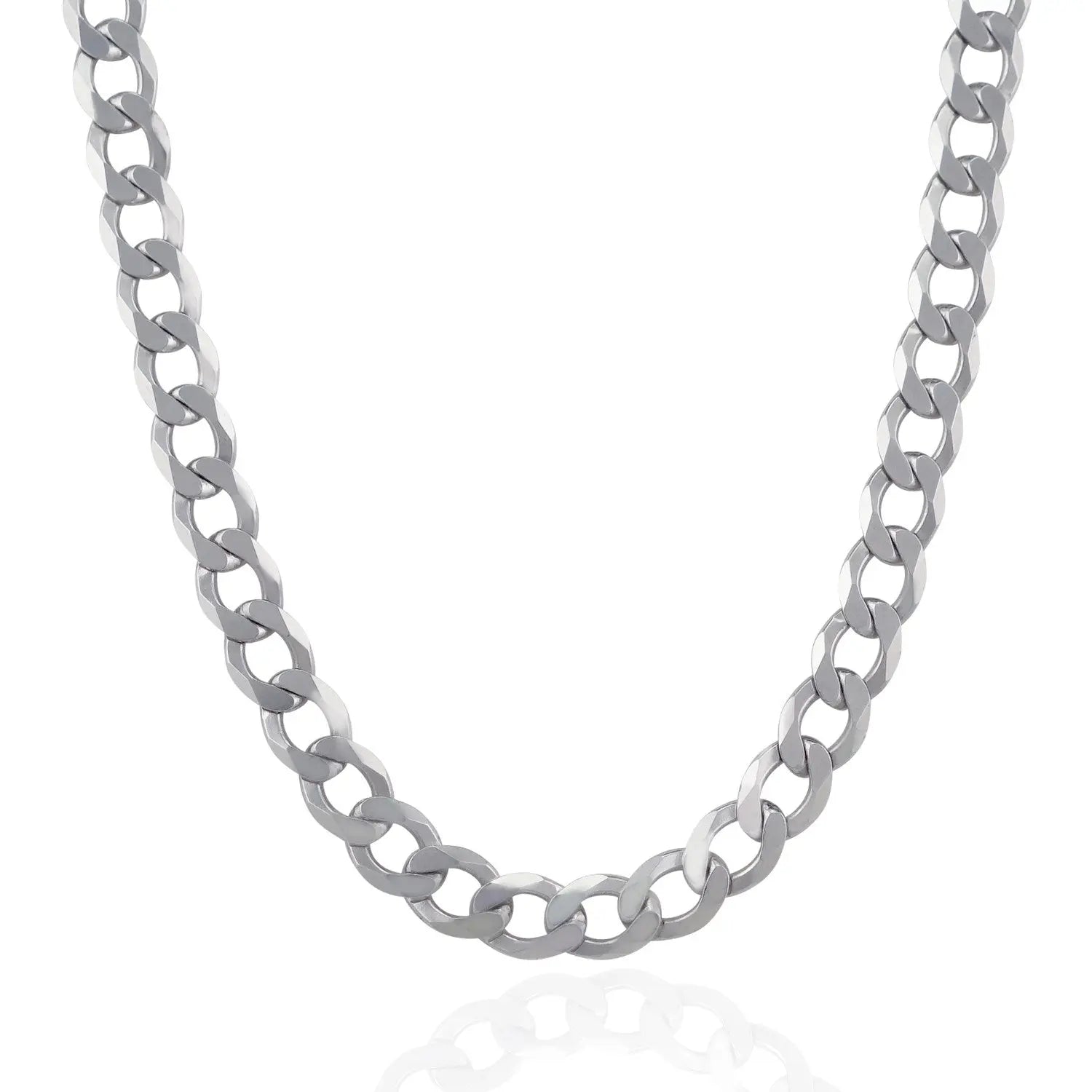 Rhodium Plated Sterling Silver Curb Style Chain (8.40 mm) RCJ Chains  CELESTIA LUXE JEWELLERS