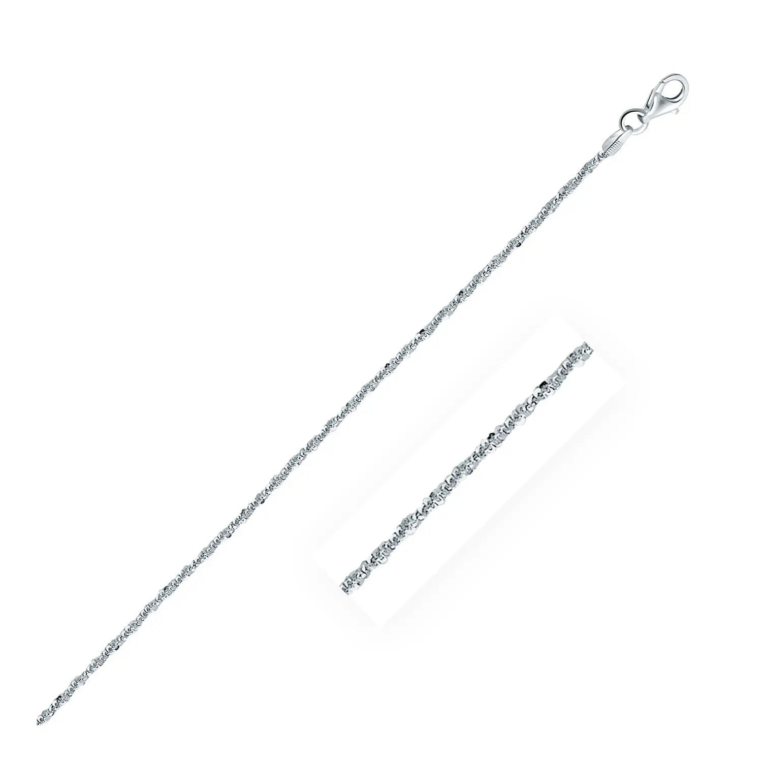 Rhodium Plated Sterling Silver Sparkle Style Chain (1.60 mm) RCJ Chains  CELESTIA LUXE JEWELLERS