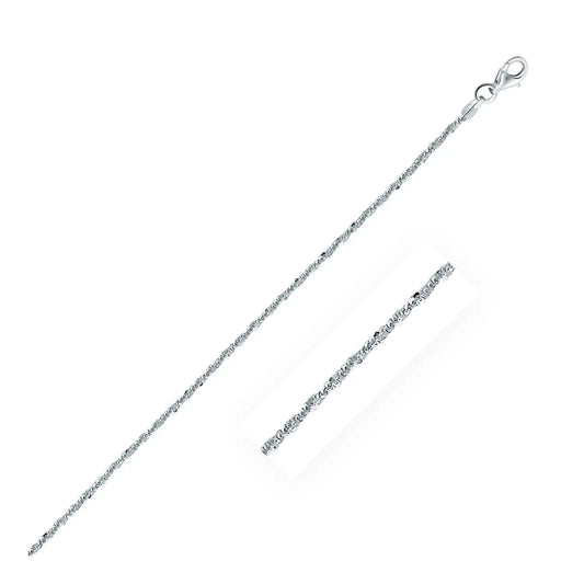 Rhodium Plated Sterling Silver Sparkle Style Chain (1.60 mm) RCJ Chains  CELESTIA LUXE JEWELLERS