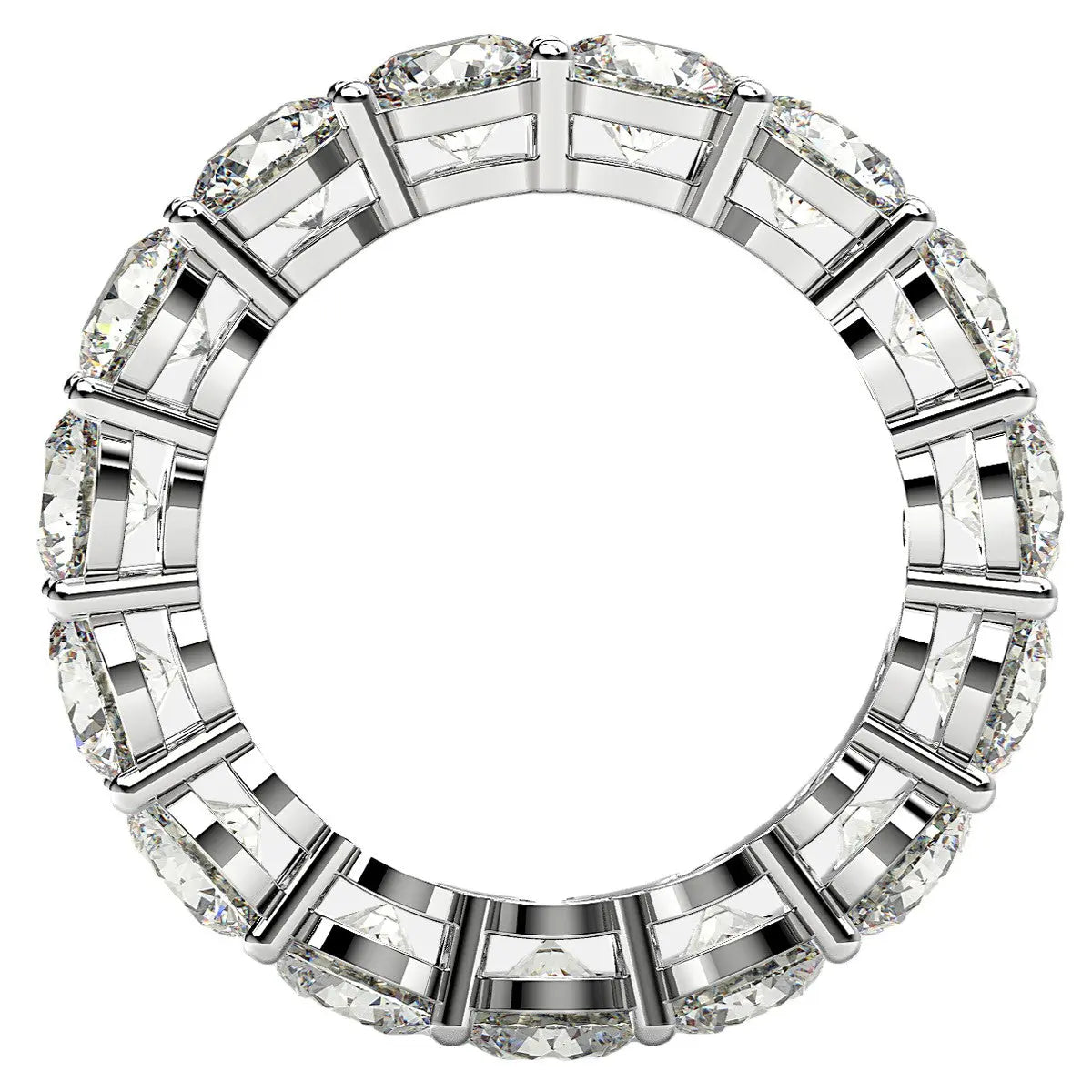Round Cut Lab Grown Diamond Eternity Ring in 14k White Gold (5 cttw FG/VS2) RCJ Rings  CELESTIA LUXE JEWELLERS