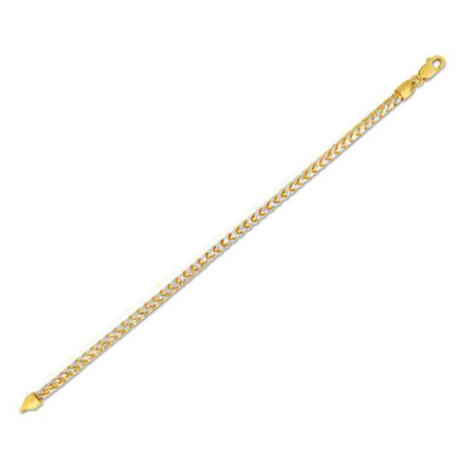 Round Pave Franco Chain Bracelet in 14k Yellow Gold  (4.00 mm) RCJ Bracelets  CELESTIA LUXE JEWELLERS