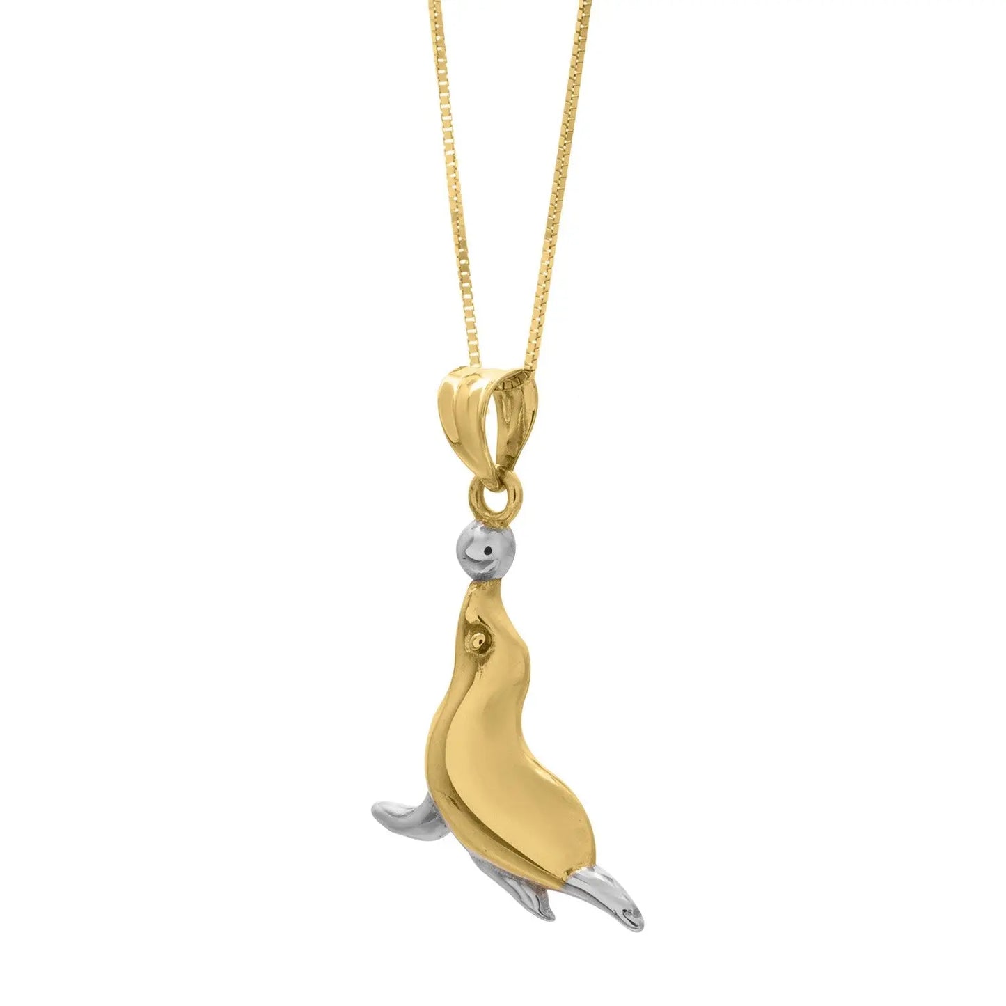 Seal Necklace in 10k Two Tone Gold RCJ Necklaces  CELESTIA LUXE JEWELLERS
