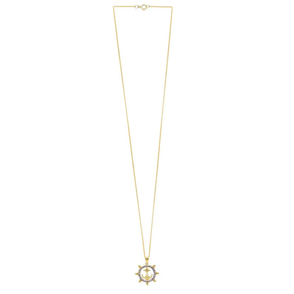 Ships Wheel Anchor Necklace in 10K Yellow Gold RCJ Necklaces  CELESTIA LUXE JEWELLERS