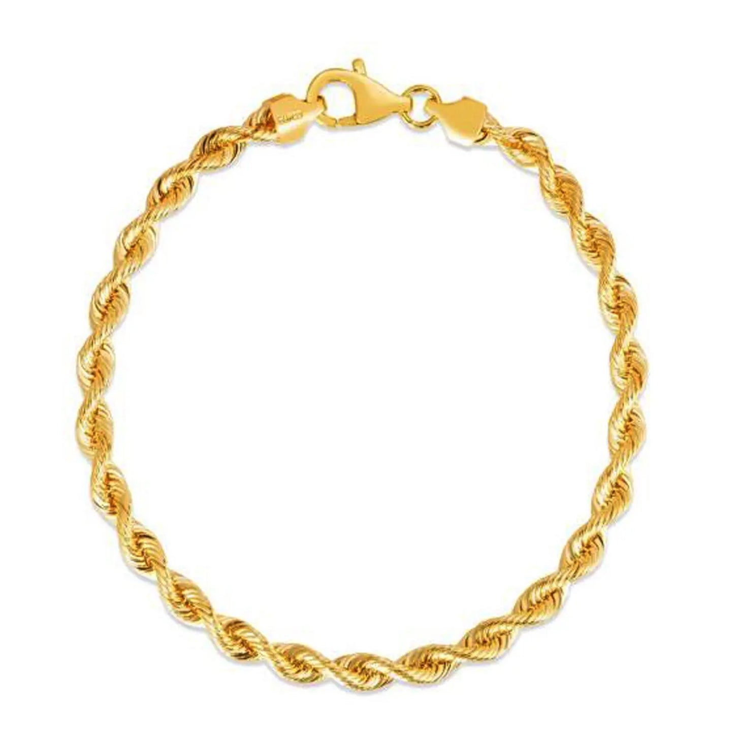 Silk Rope Chain Bracelet in 14k Yellow Gold  (4.30 mm) RCJ Bracelets  CELESTIA LUXE JEWELLERS
