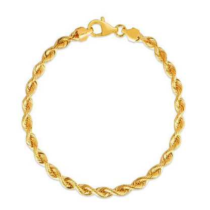 Silk Rope Chain Bracelet in 14k Yellow Gold  (4.30 mm) RCJ Bracelets  CELESTIA LUXE JEWELLERS