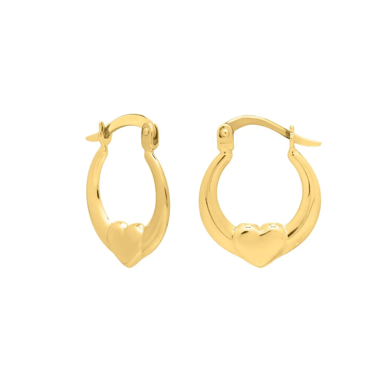Small Heart Hoop Earrings in 14K Yellow Gold RCJ Earrings  CELESTIA LUXE JEWELLERS