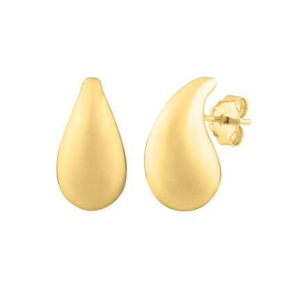 Small Raindrop Stud Earrings in 14K Yellow Gold RCJ Earrings  CELESTIA LUXE JEWELLERS