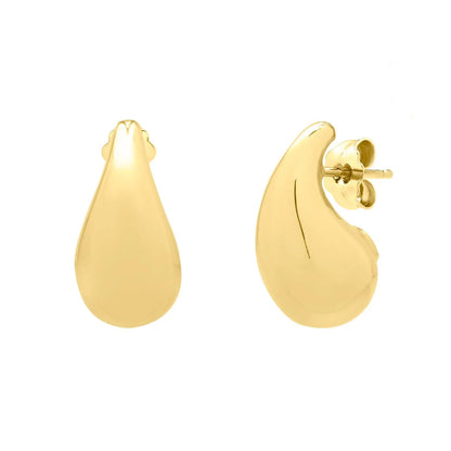 Small Raindrop Stud Earrings in 14K Yellow Gold RCJ Earrings  CELESTIA LUXE JEWELLERS