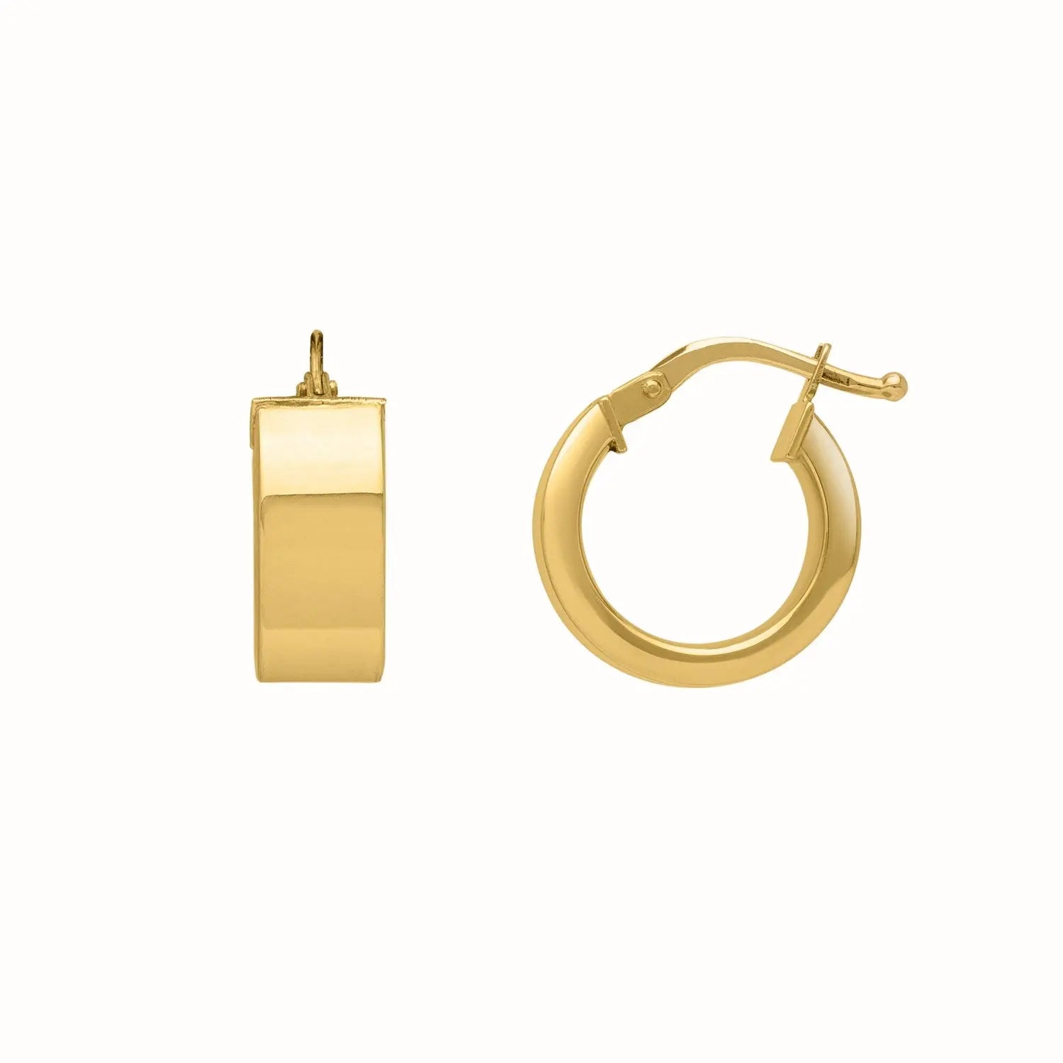 Small Tube Shaped Hoop Earrings in 14K Yellow Gold RCJ Earrings  CELESTIA LUXE JEWELLERS
